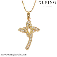 32511 Xuping jóias 18 k banhado a ouro pingente atacado cruz pingente de colar